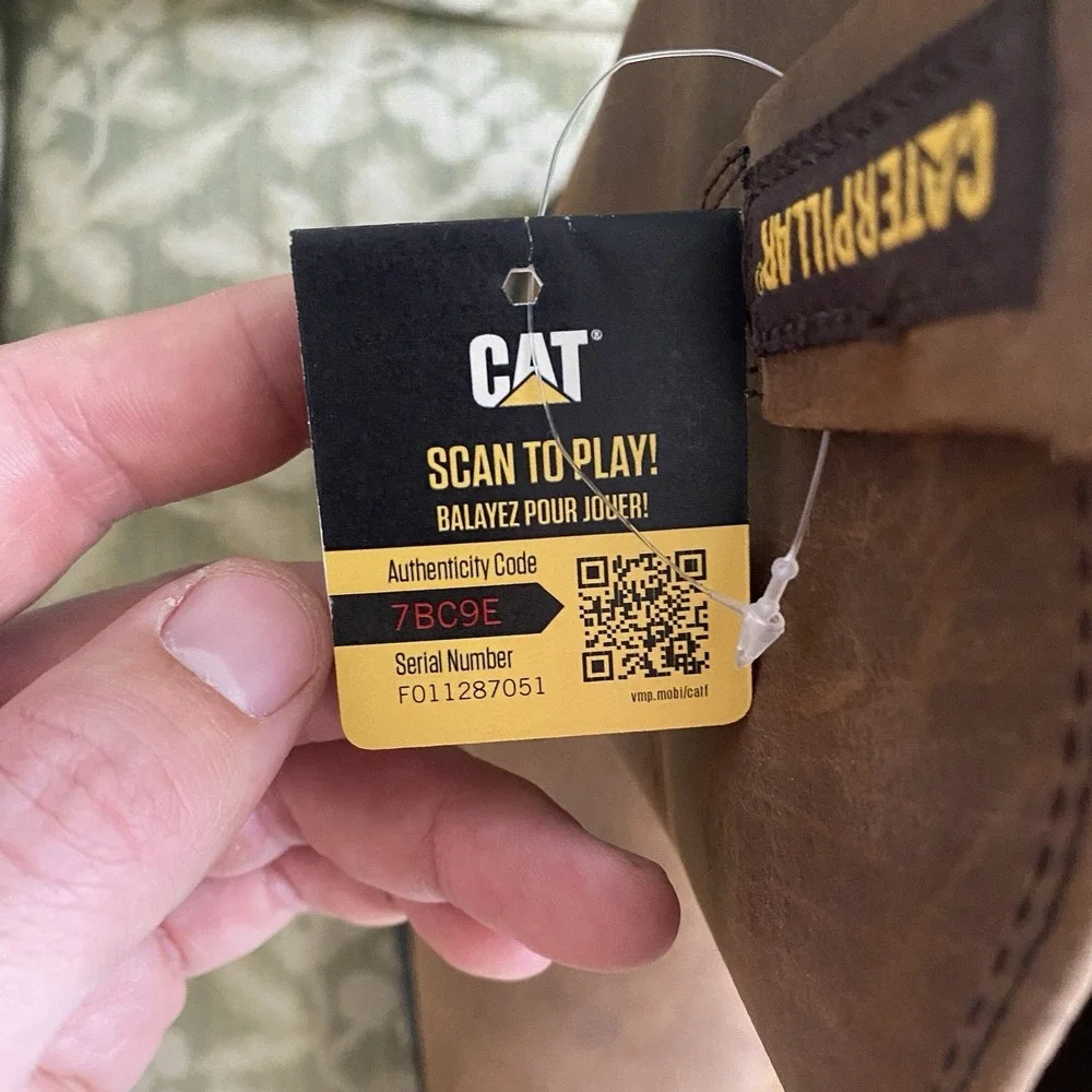 Caterpillar Drawbar Work Boots Mens 9.5 M‎ Summer Brown Pull-On Steel Toe New